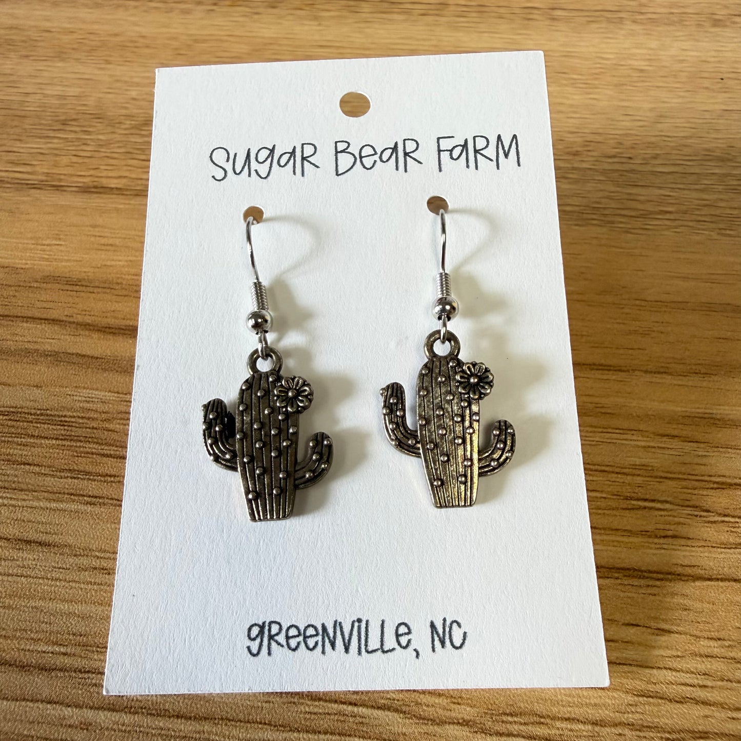 Metal Cactus Earrings