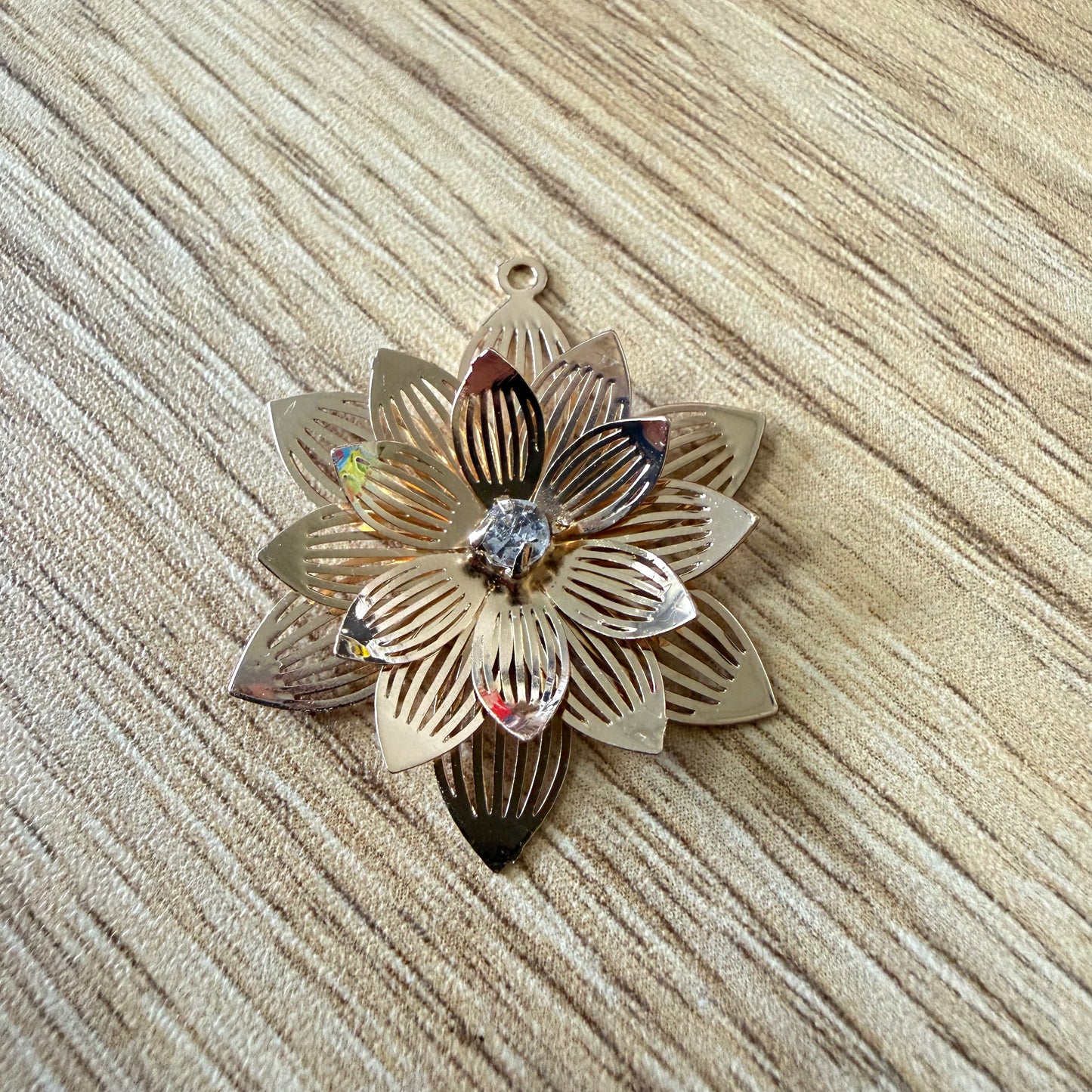 Gold 3D Flower Earrings