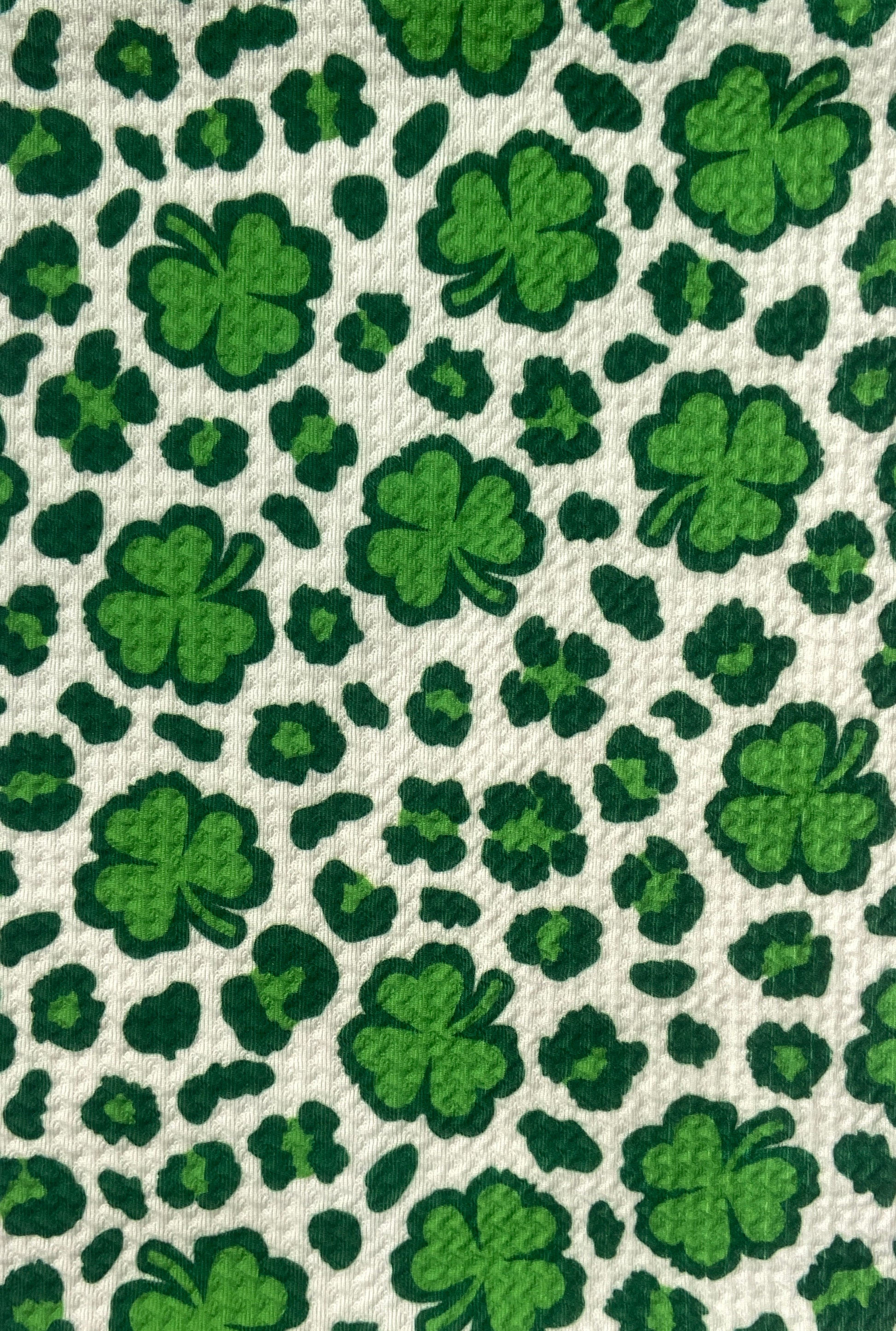 green and white shamrock fabric