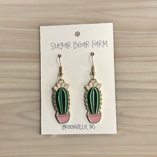 tall cactus earrings