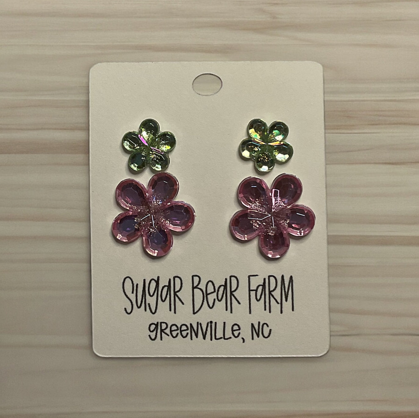 pair of flower rhinestone stud earrings