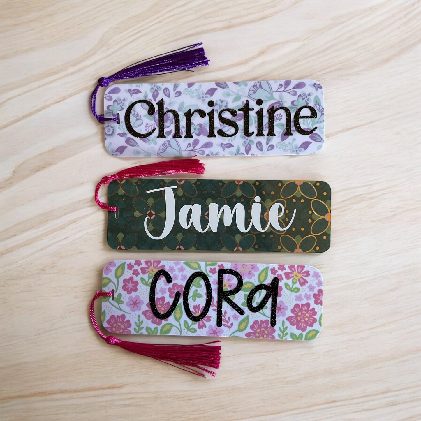 Personalized Floral Bookmark