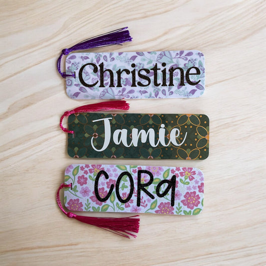 Personalized Floral Bookmark