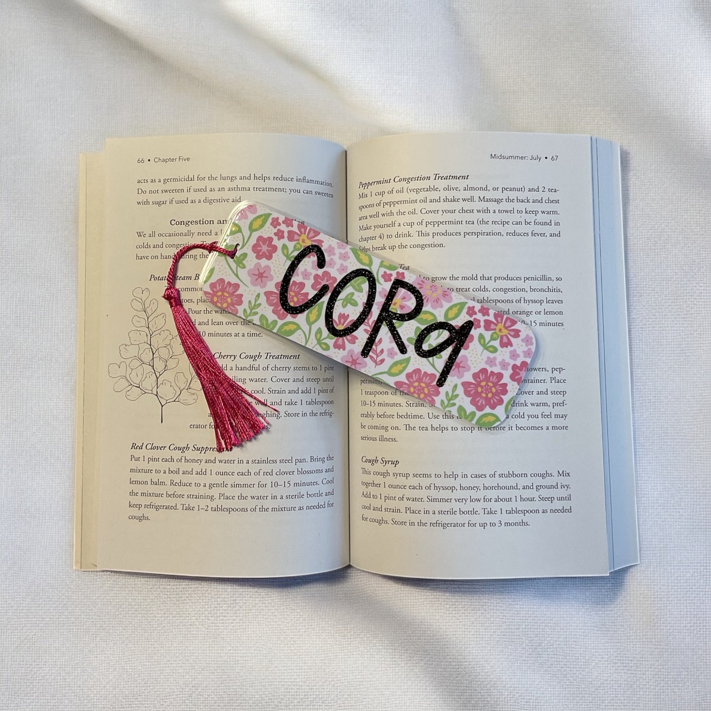 Personalized Floral Bookmark