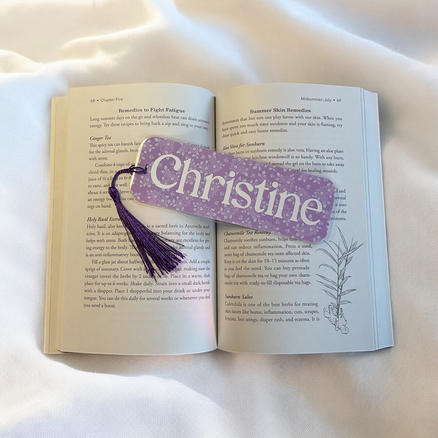 Personalized Floral Bookmark
