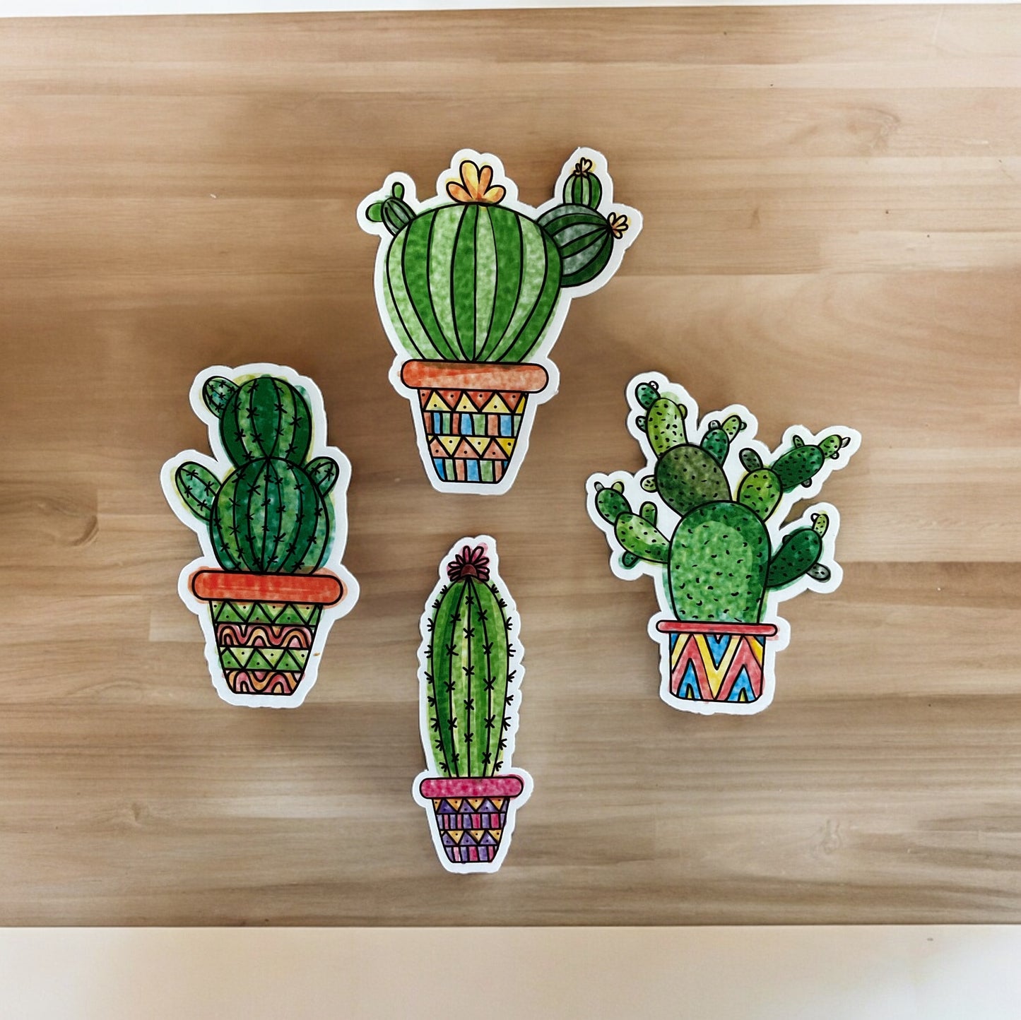 Four cactus decals