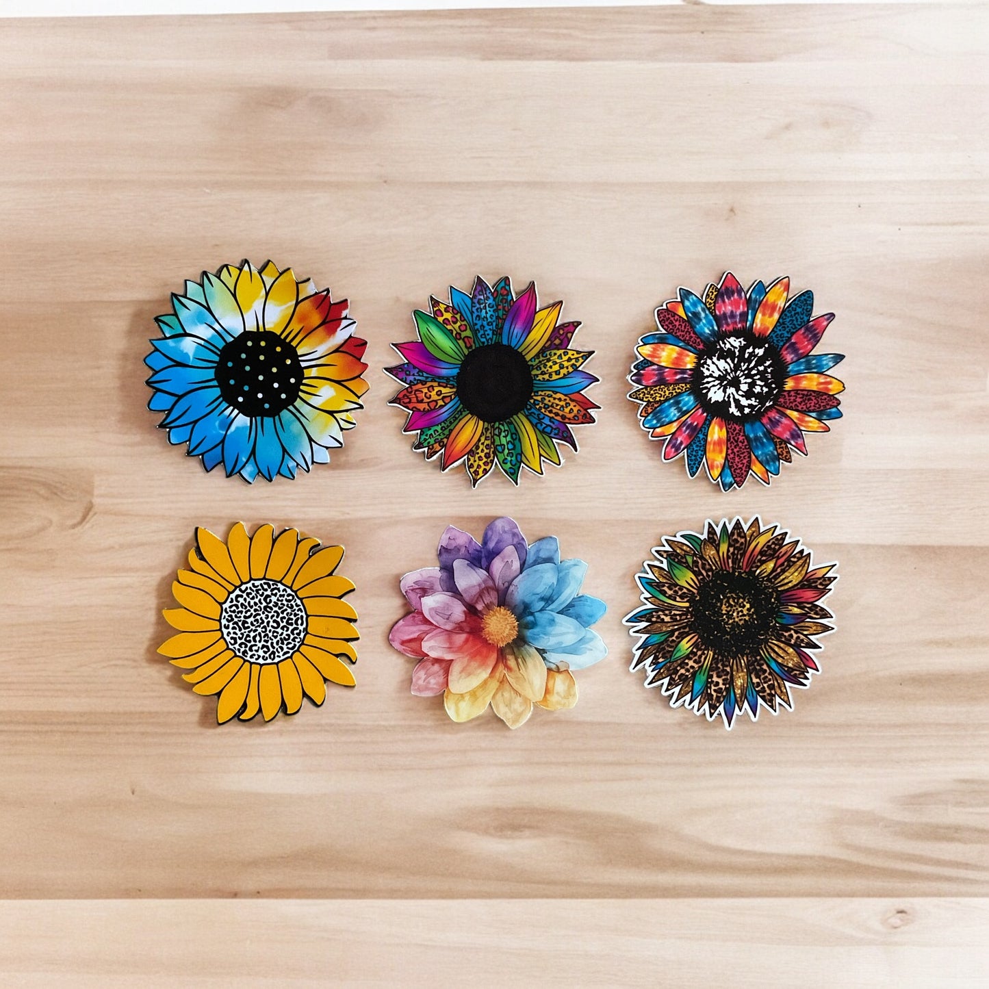 colorful sunflower stickers