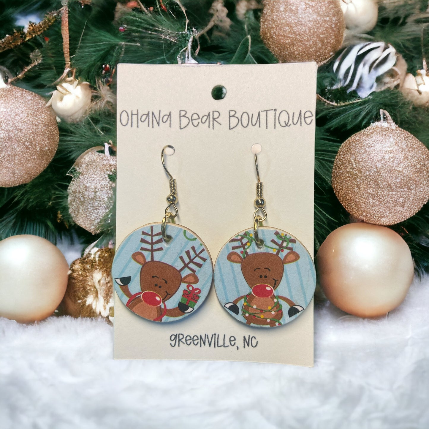 Winter/Christmas Circle Earrings