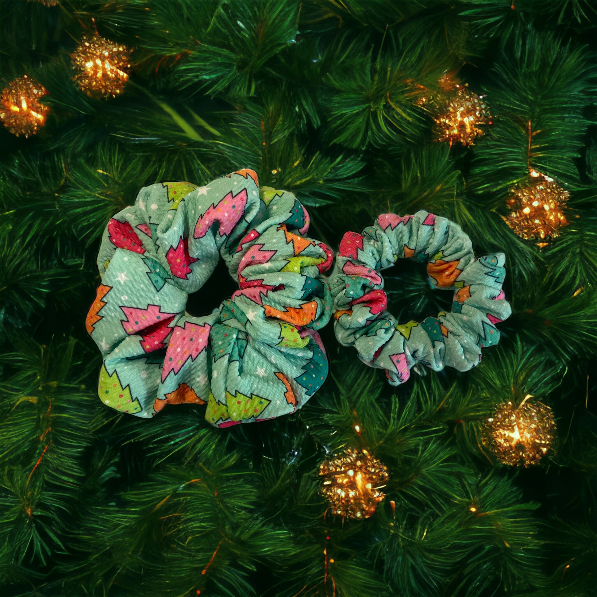 Christmas themed scrunchies