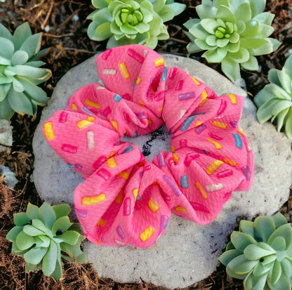 pink sprinkles scrunchie