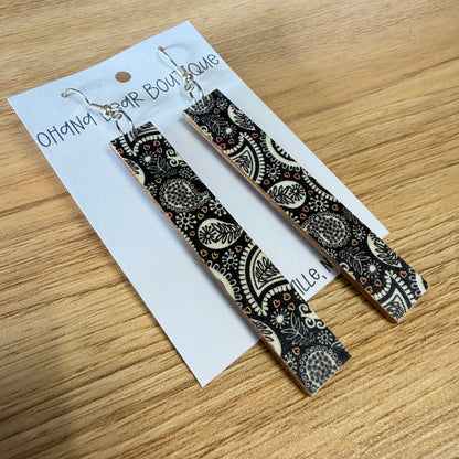 Black and White Swirl Earrings