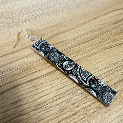 Black and White Swirl Earrings