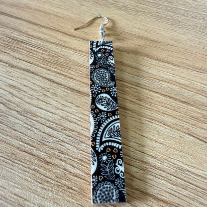 Black and White Swirl Earrings