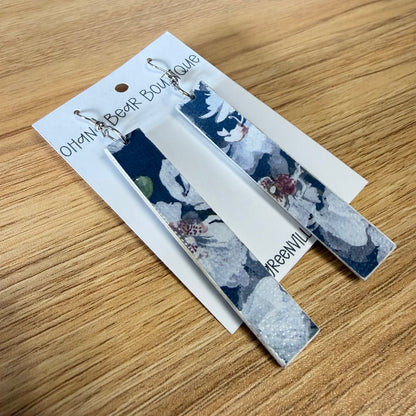 Blue Floral Earrings