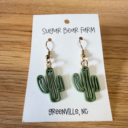 Cactus Clay Earrings