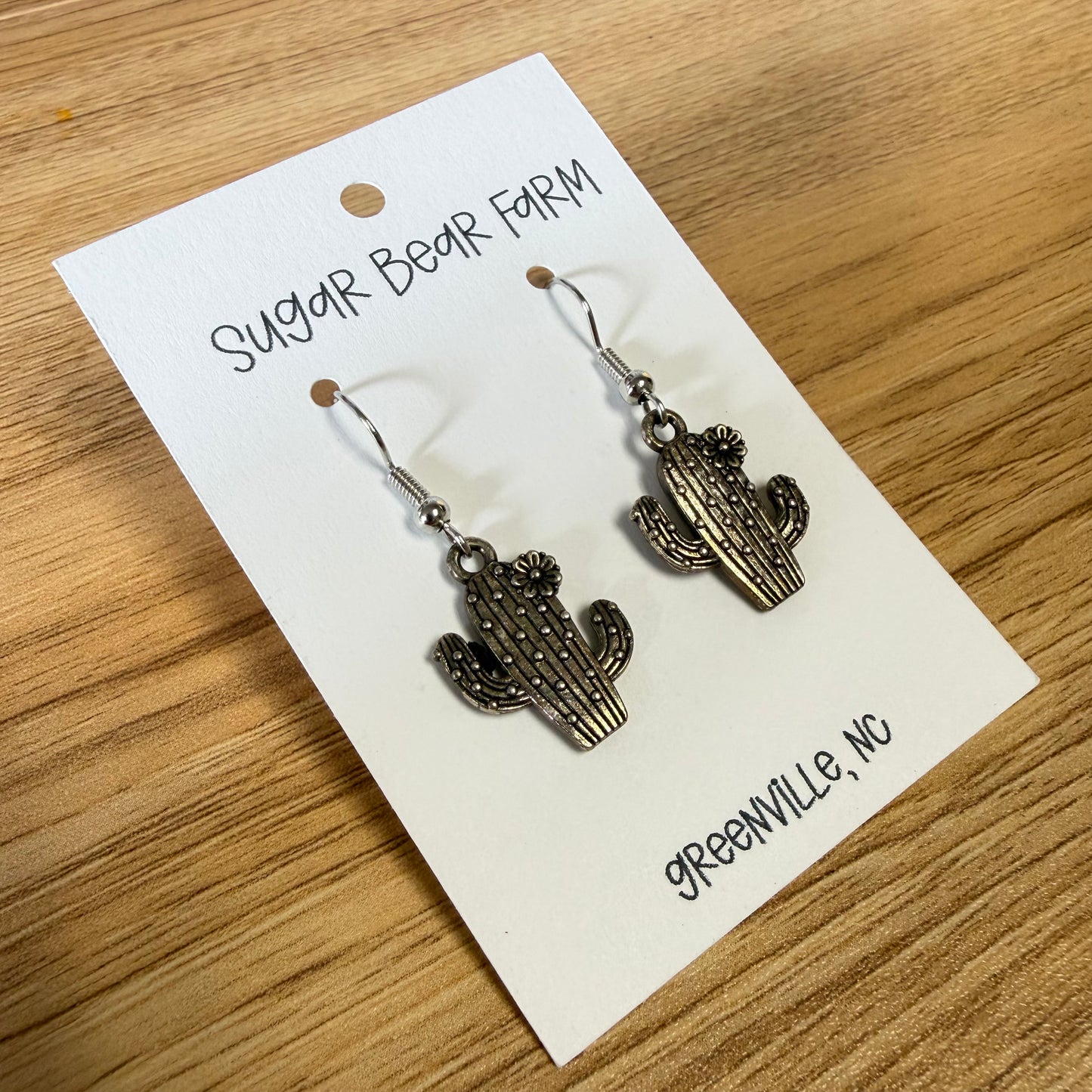 Metal Cactus Earrings