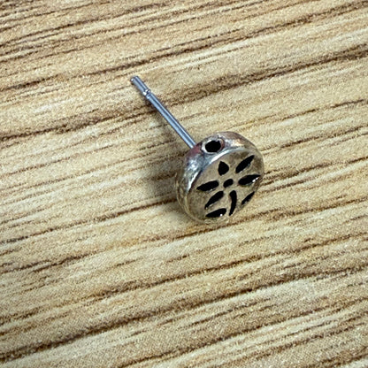Silver Flower Stemmed Stud Earrings