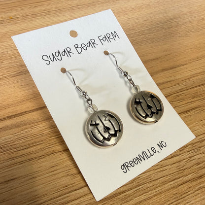 Silver Pumpkin Earrings