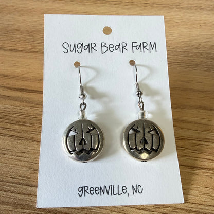 Silver Pumpkin Earrings