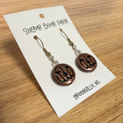 Bronze Pumpkin Earrings