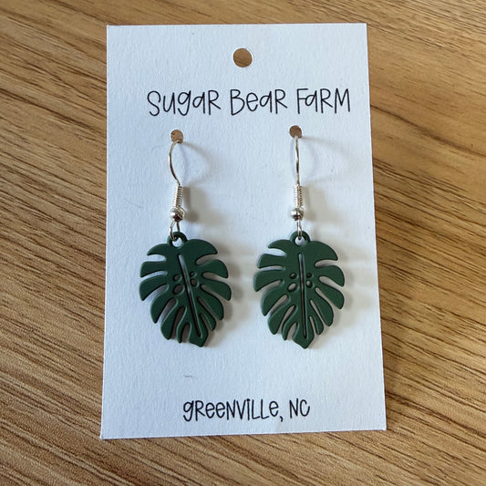 Monstera Simple Earrings