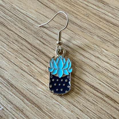 Potted Blue Plant Earrings