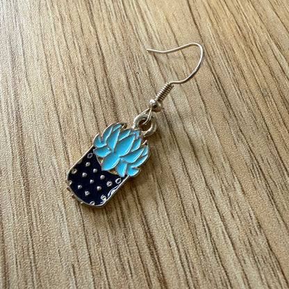 Potted Blue Plant Earrings