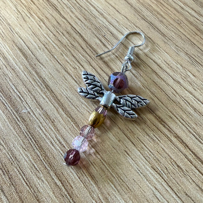 Pink/Purple Dragon Fly Earrings