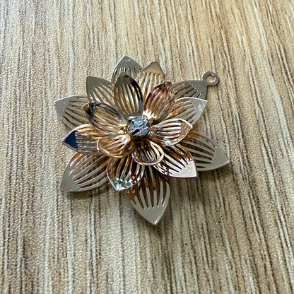 Gold 3D Flower Earrings