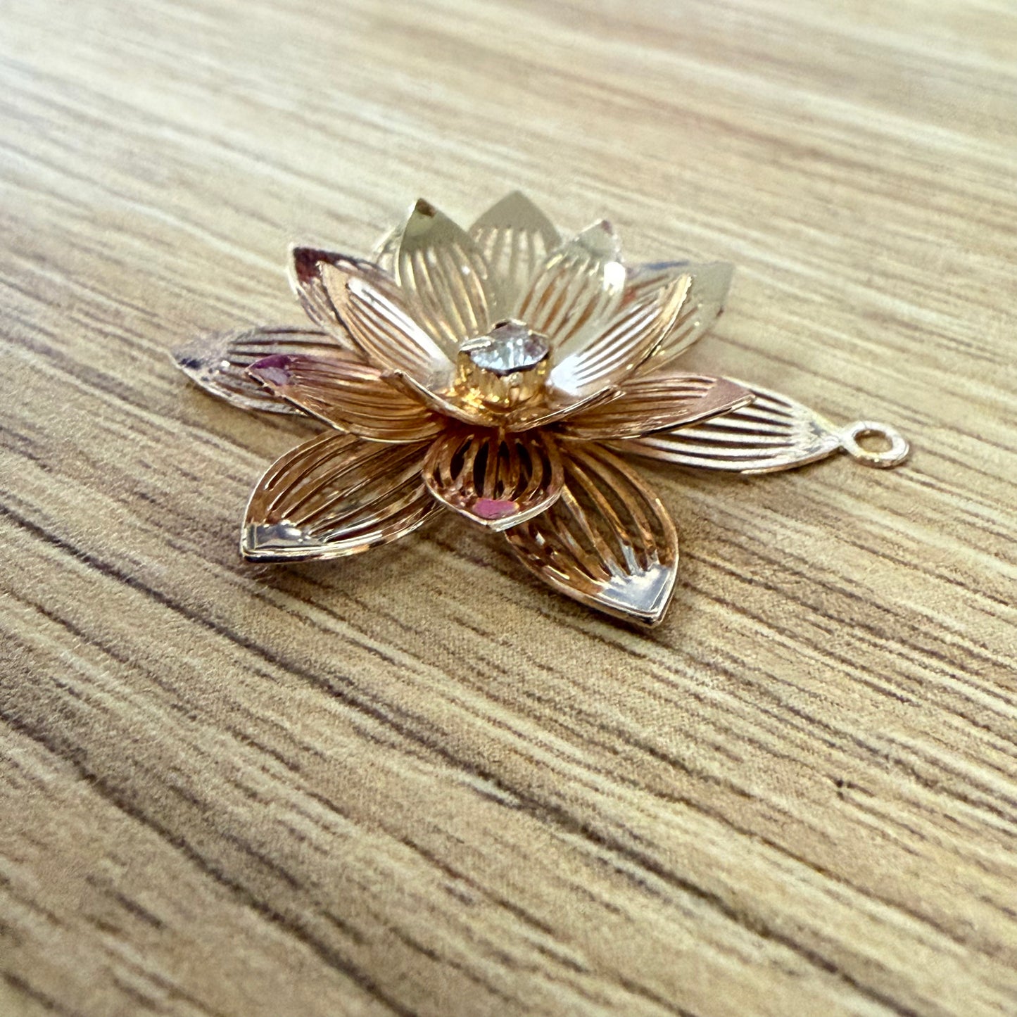 Gold 3D Flower Earrings