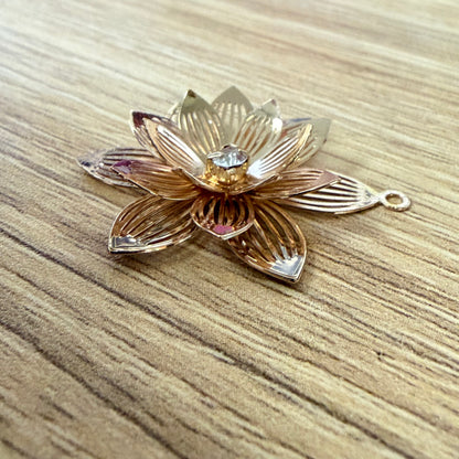 Gold 3D Flower Earrings