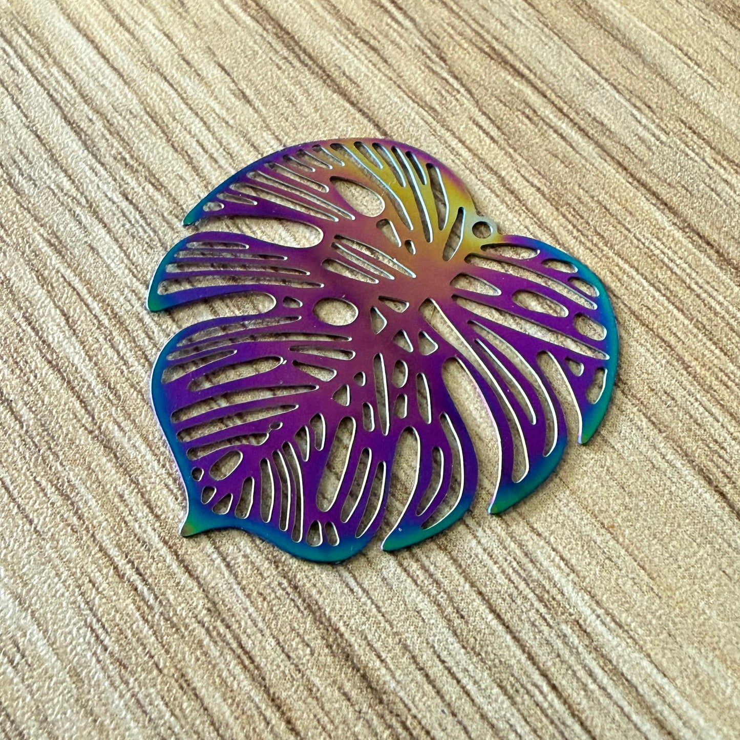 Rainbow Monstera Earrings