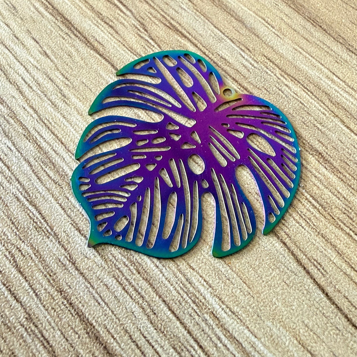 Rainbow Monstera Earrings