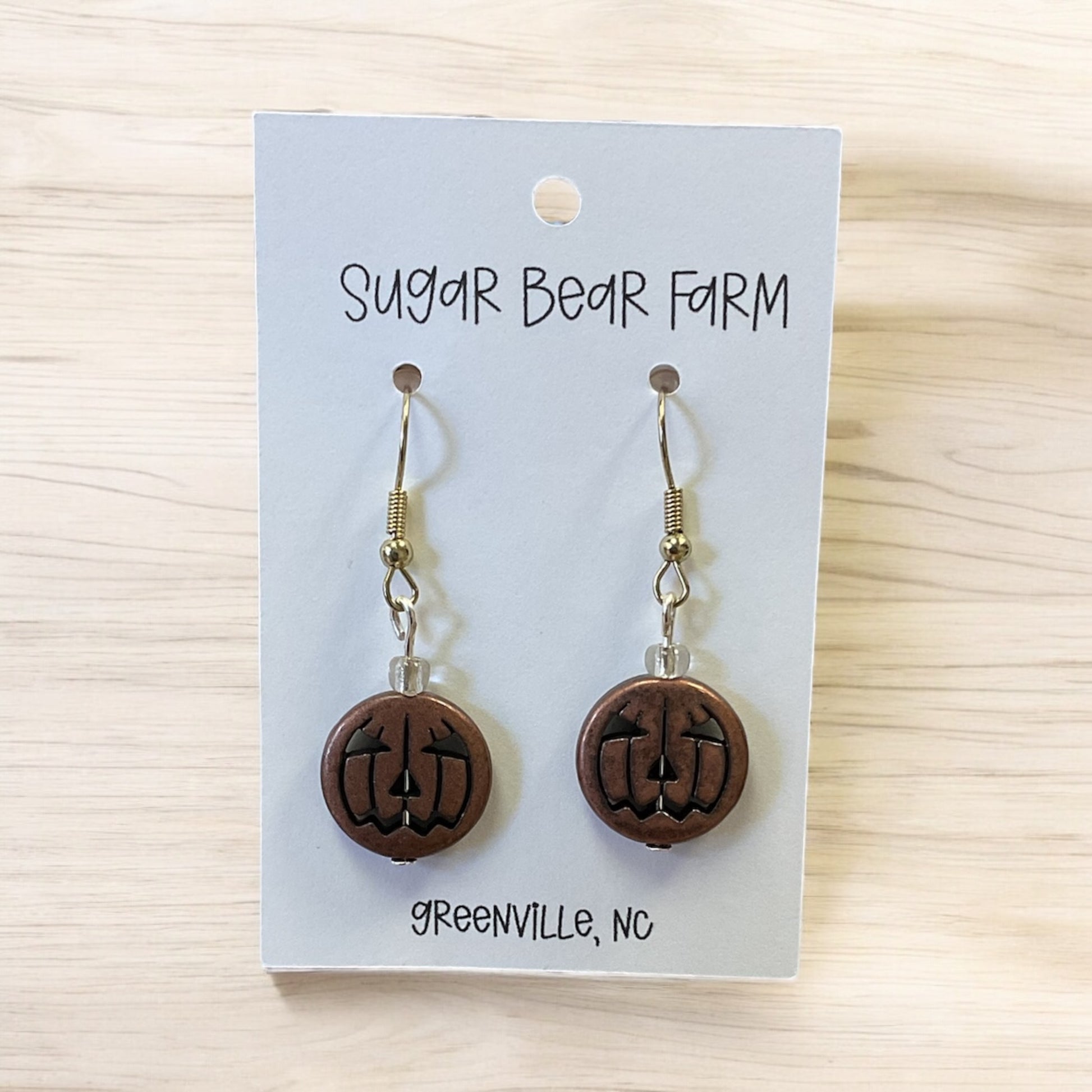 Bronze colored pumpkin earrings