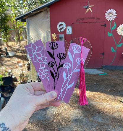 Acrylic Floral Bookmark