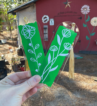 Acrylic Floral Bookmark