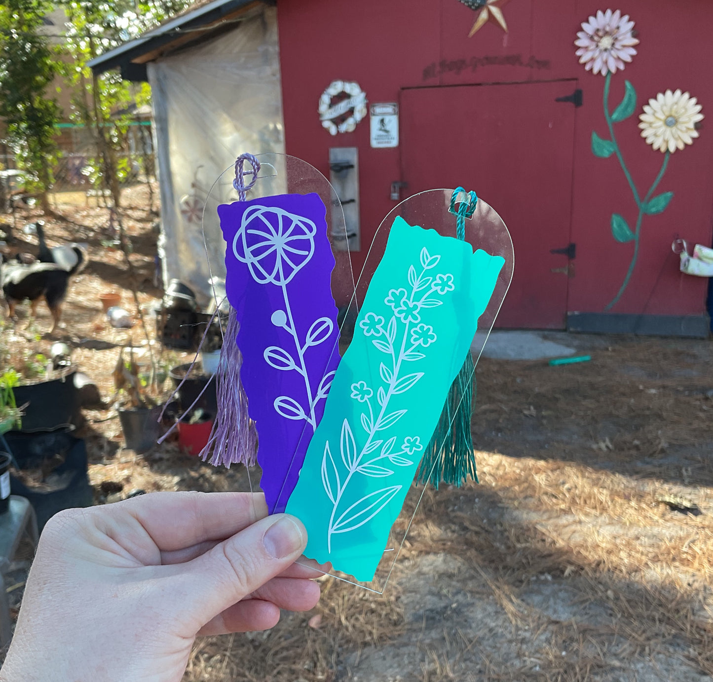 Acrylic Floral Bookmark