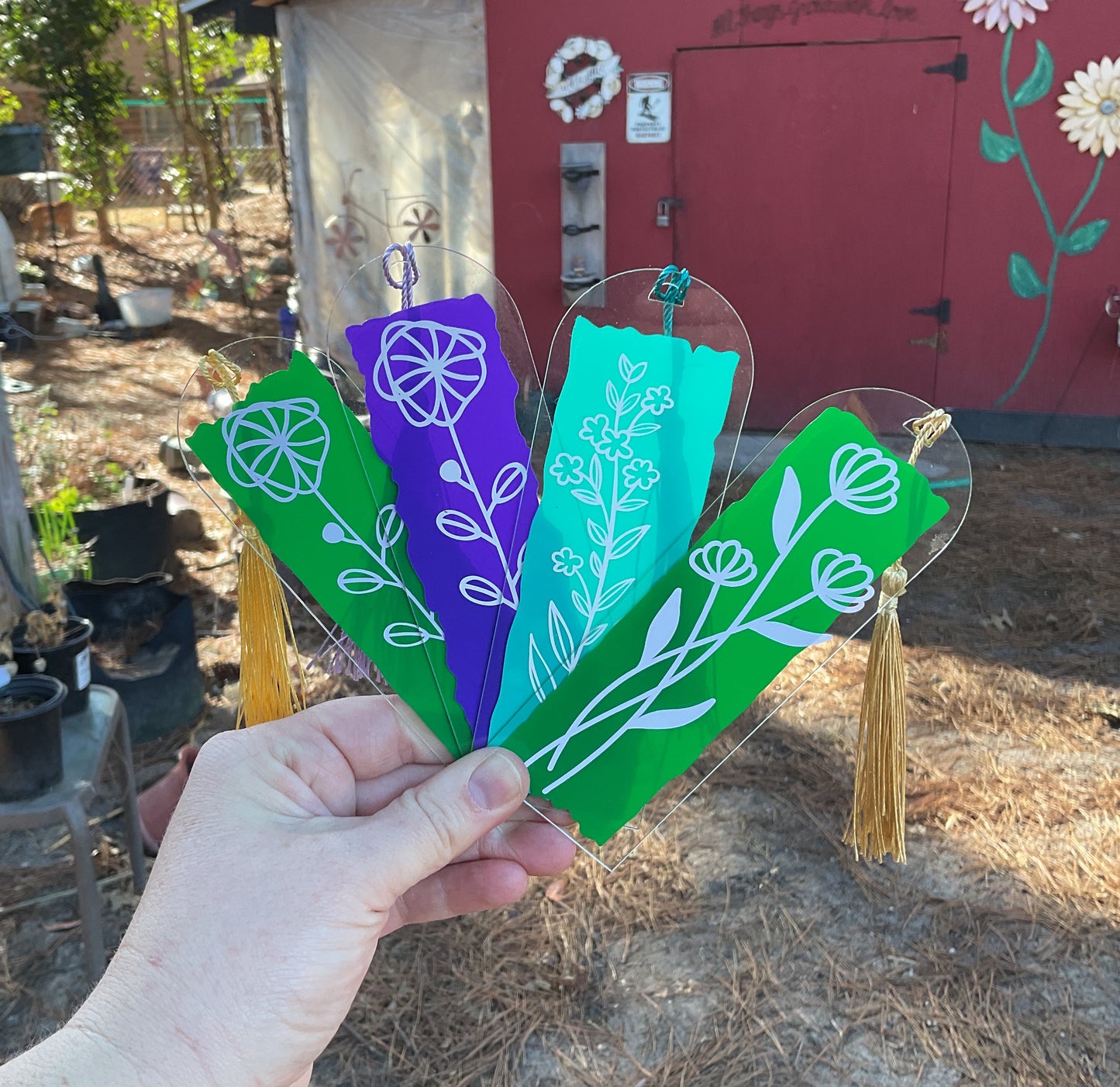 Acrylic Floral Bookmark