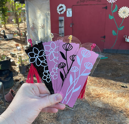 Acrylic Floral Bookmark