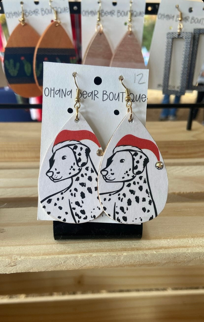 Christmas Pups Teardrops Earrings