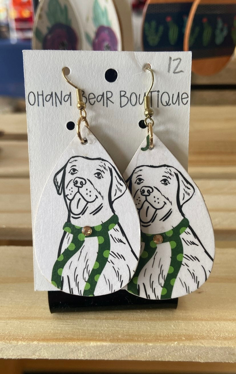 Christmas Pups Teardrops Earrings