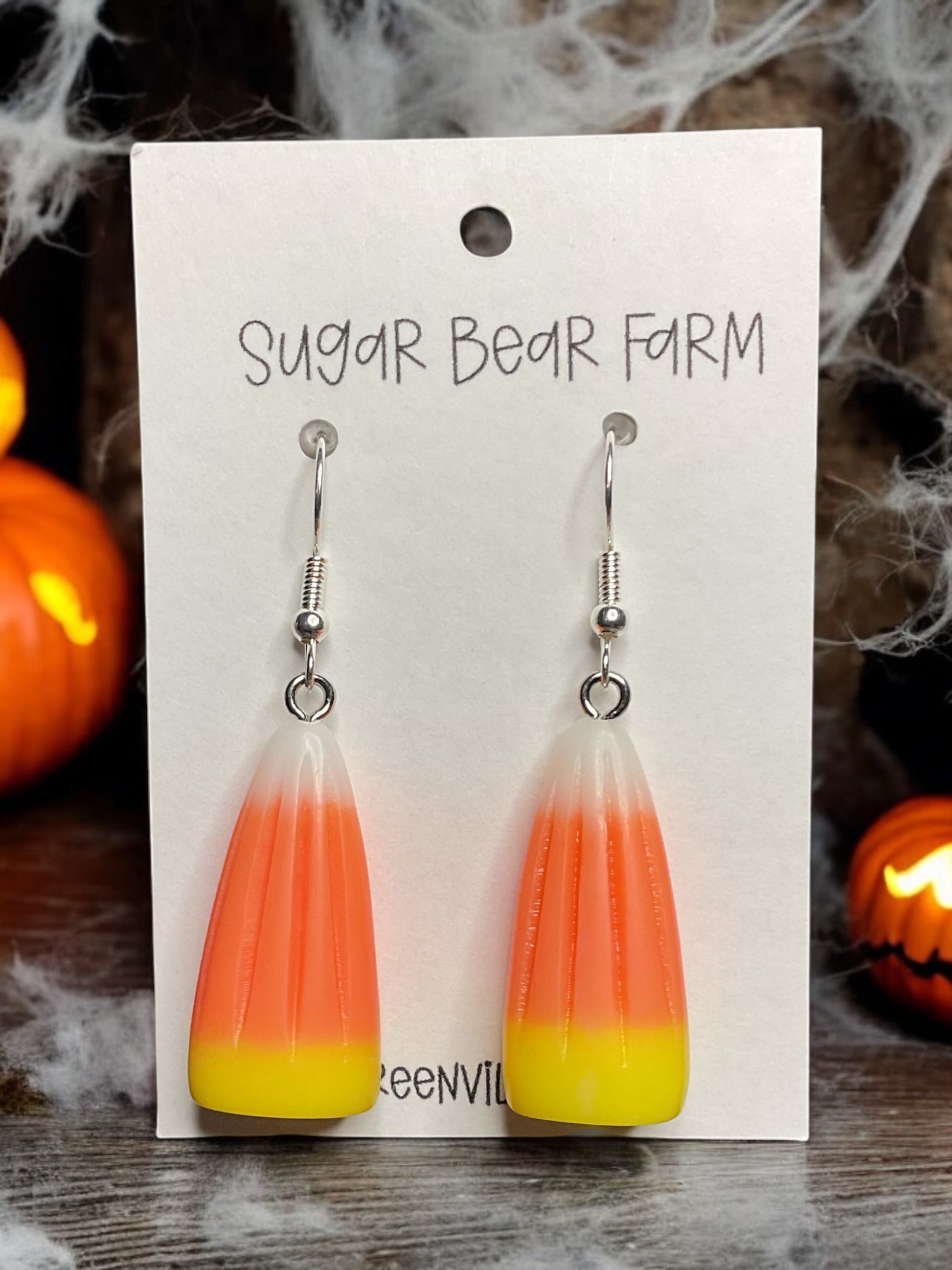 candy corn earrings