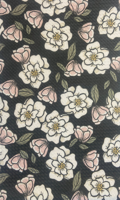 black and white flower fabric