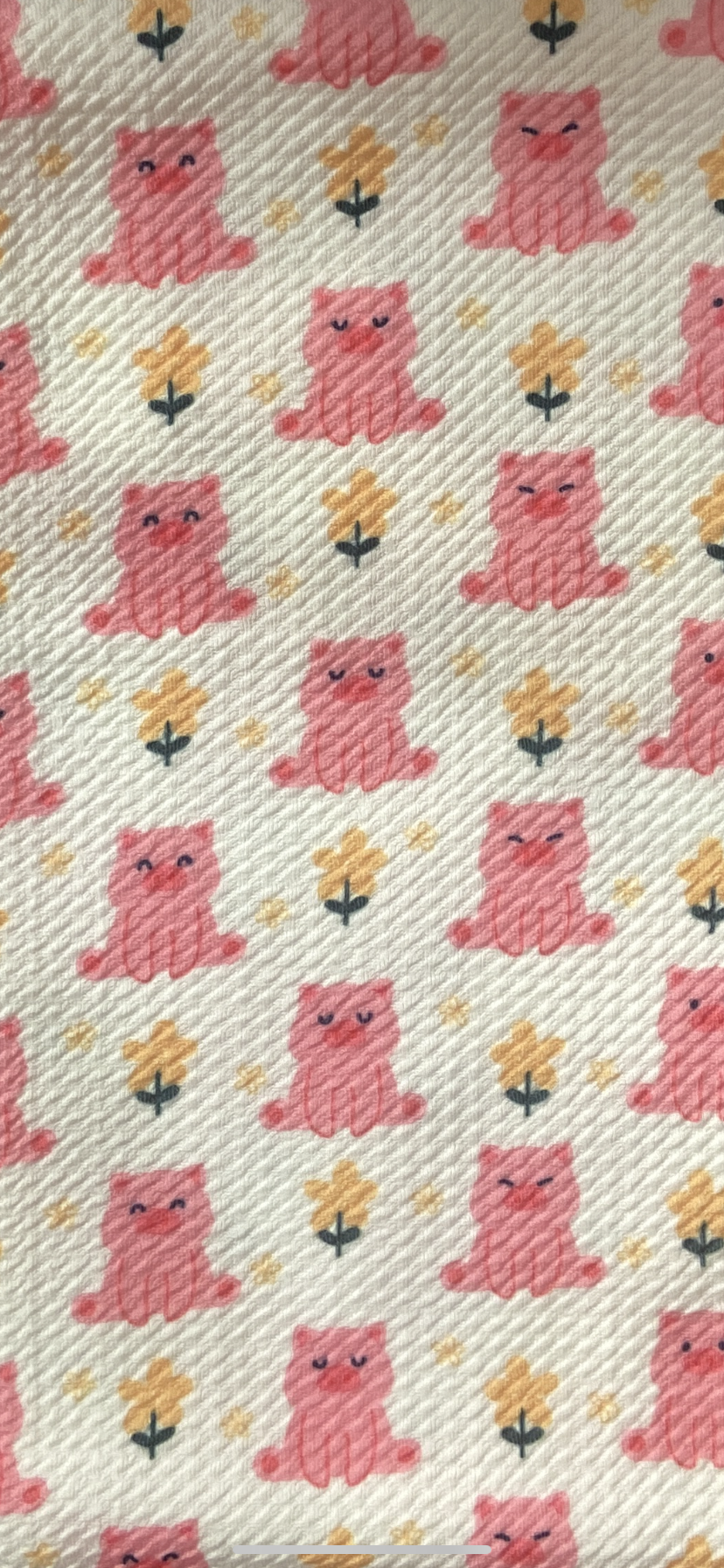 pink and white pig fabric