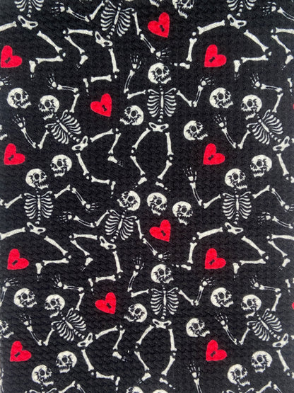 Hearts and skeleton fabric