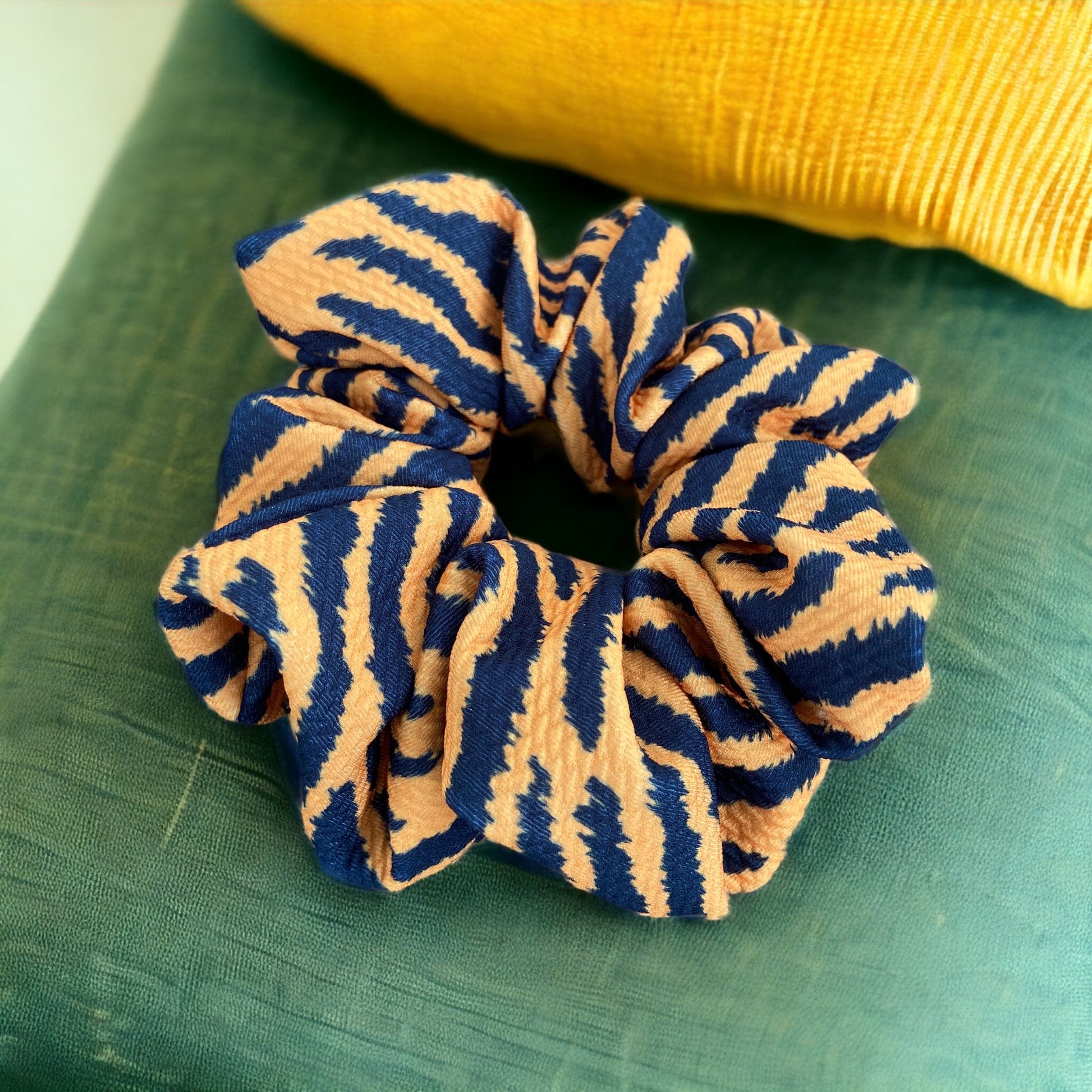 Orange and Black Tiger Stripe Scrunchie