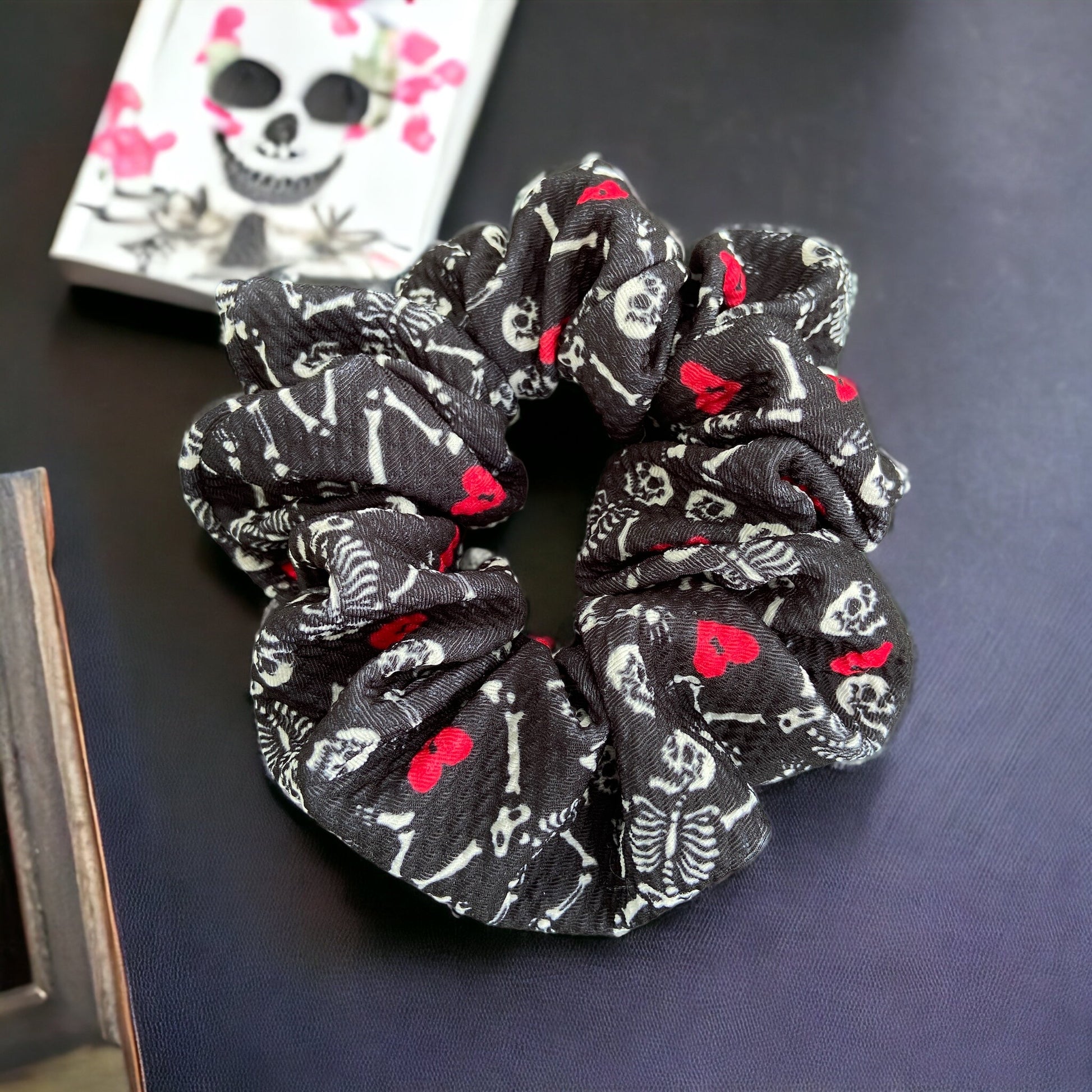 Hearts and skeleton scrunchie