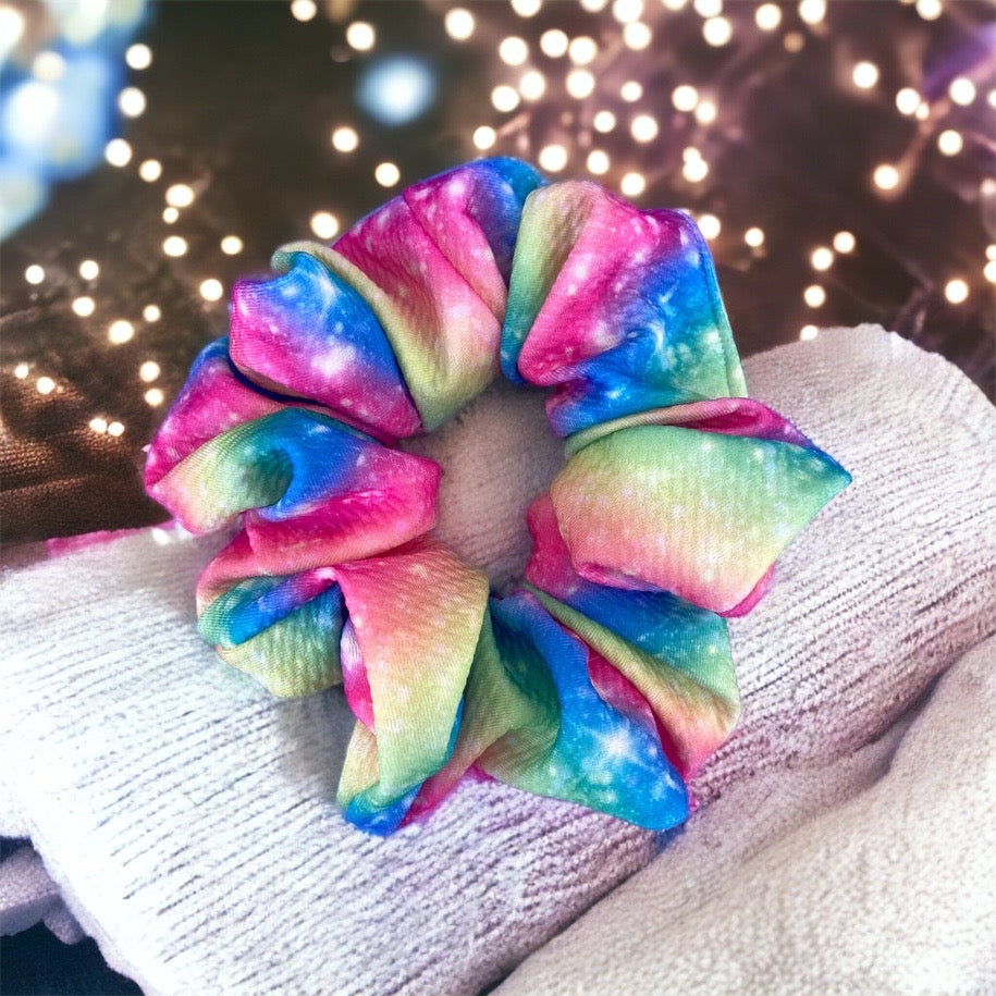 rainbow sparkle scrunchie