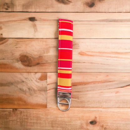 Red & Yellow Stripes Wristlet and Keychain