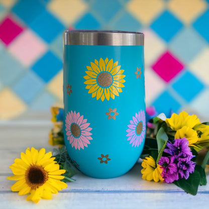 blue flower tumbler